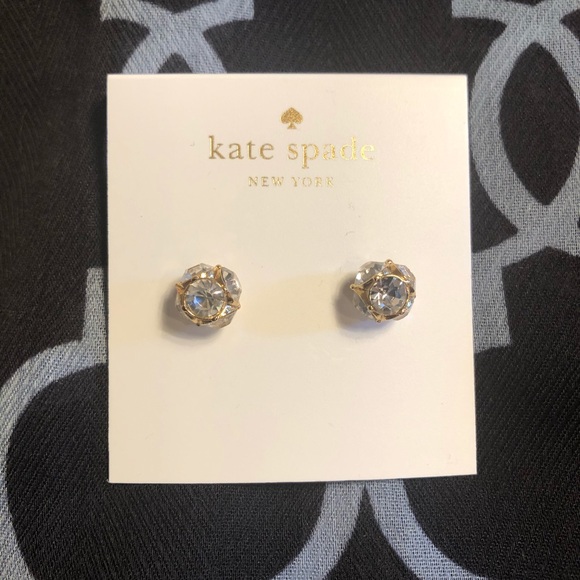 kate spade Jewelry - Lady Marmalade Clear/Gold Studs